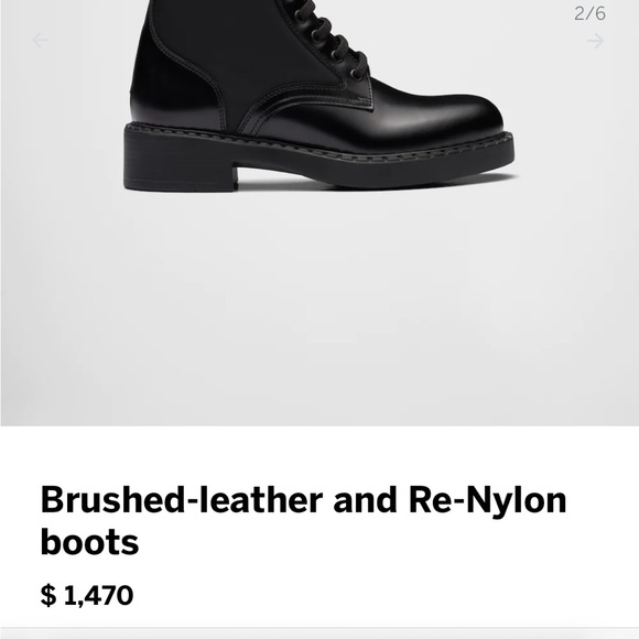 Prada Brush Leather and Renylon Boots - Picture 7 of 10